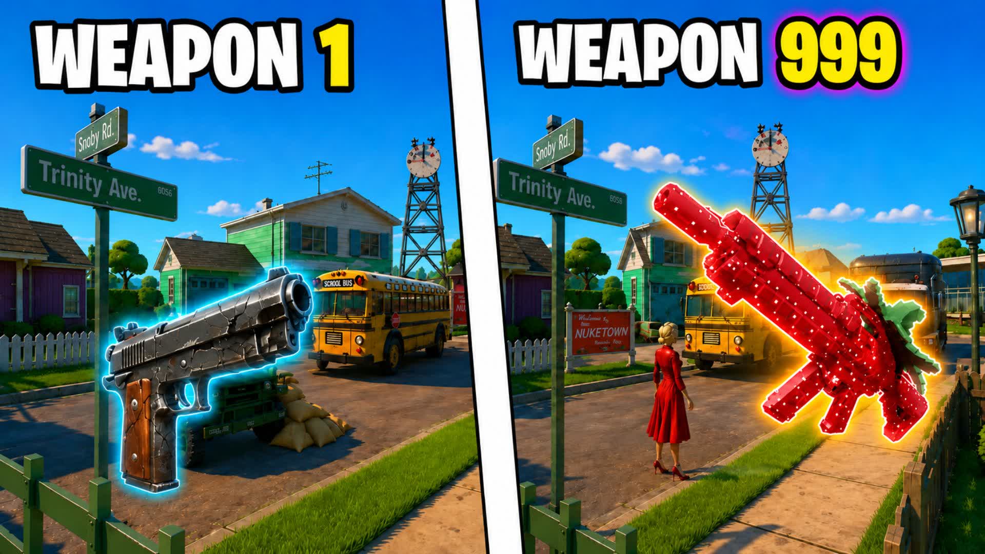 NUKETOWN GUN GAME 🔫 ONE SHOT — Fortnite Creative map