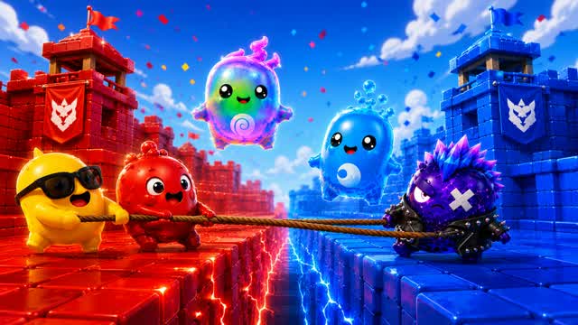 🏆 RED 🔴 vs 🔵 BLUE Hero Arena — Fortnite Creative map cover art
