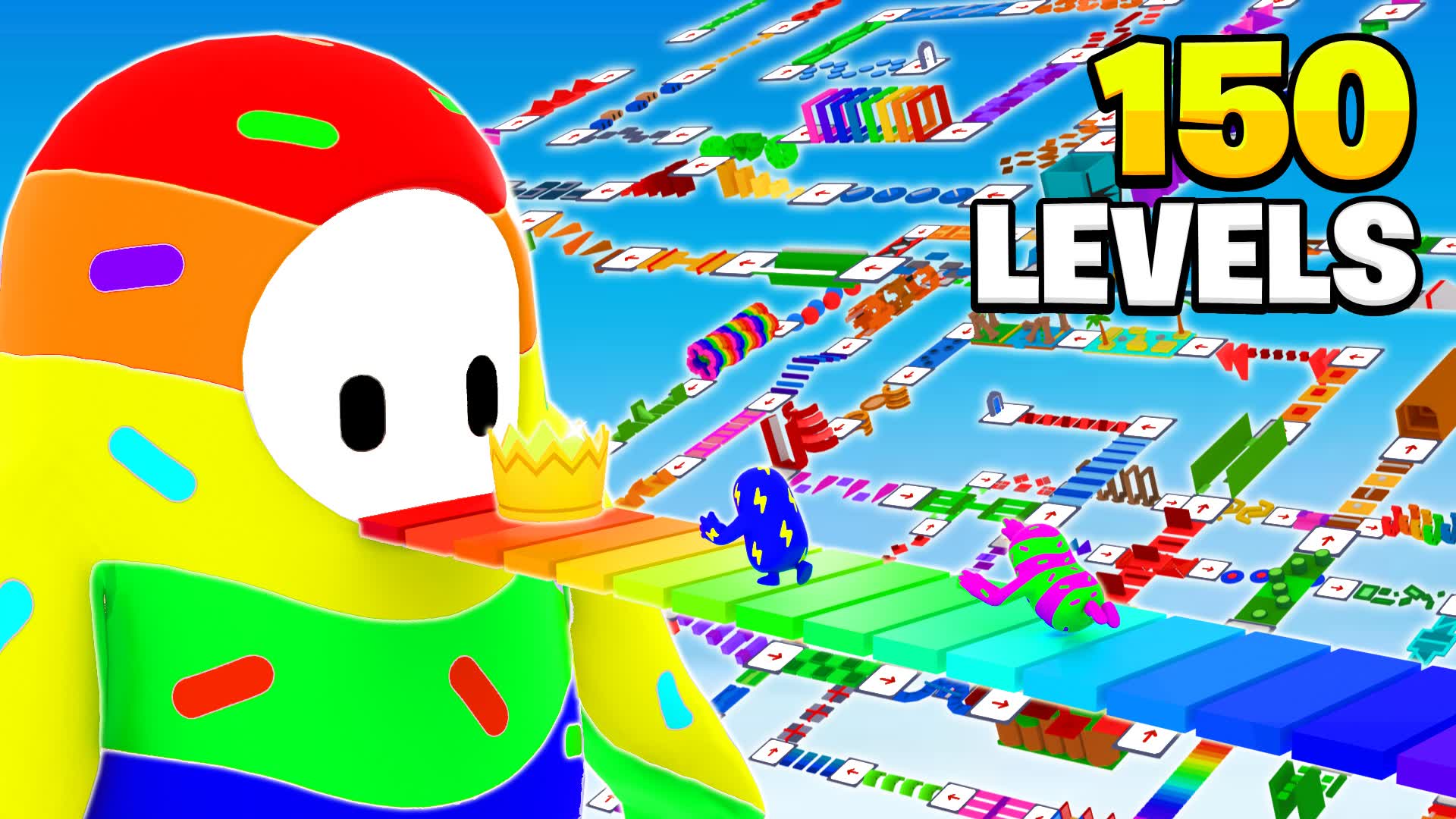 🌈 150 FUN FALL GUYS OBBY PARKOUR — Fortnite Creative map