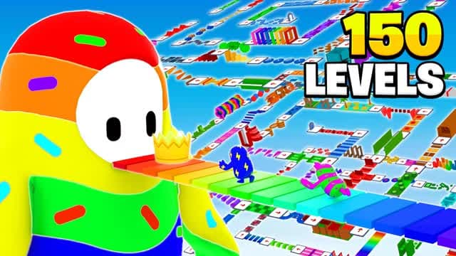 🌈 150 FUN FALL GUYS OBBY PARKOUR — Fortnite Creative map cover art