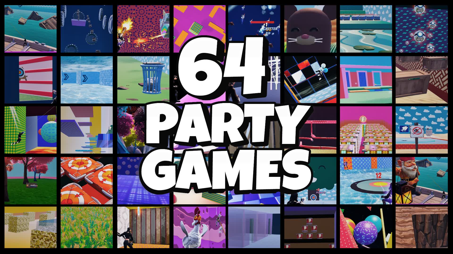 64 Crazy Fun Mini Party Games — Fortnite Creative map