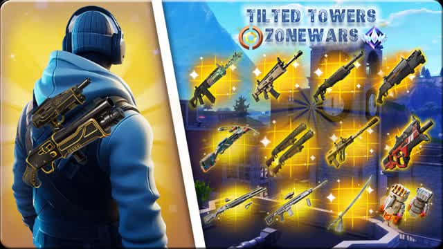 TILTED TOWERS ZONE WARS — Fortnite Creative map cover art