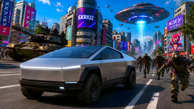Zombies Mega City Drive Survival — Fortnite Creative map cover art