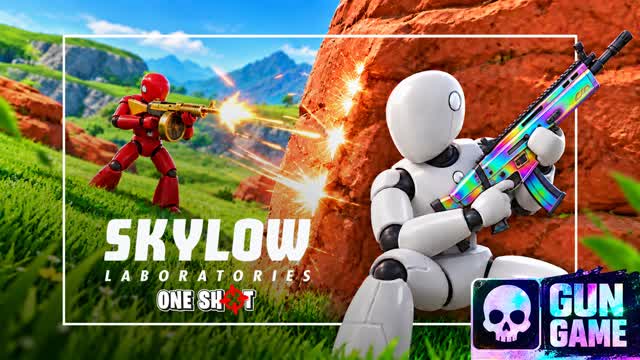 🌟SKYLOW LABS🎯ONE SHOT🔫GUN GAME — Fortnite Creative map cover art