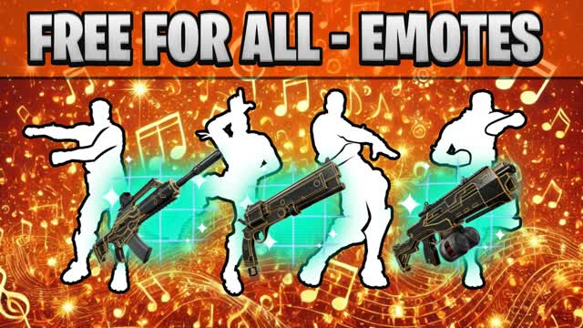 EMOTES PARTY 🎵  FREE FOR ALL 🎵 — Fortnite Creative map cover art