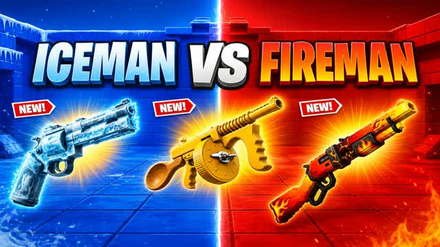 Iceman VS Fireman Red VS Blue — Fortnite Creative map