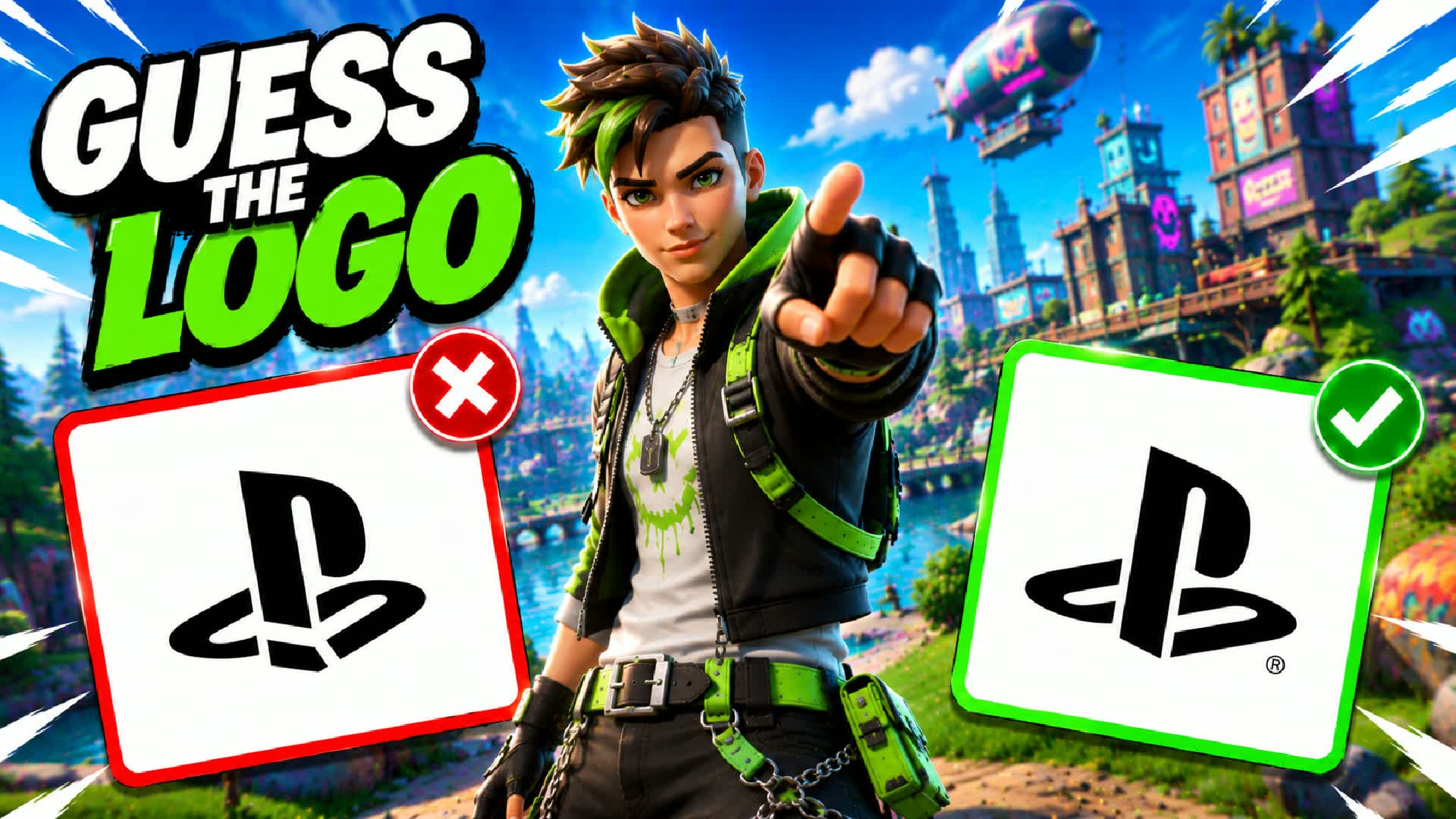 GUESS LOGO 🔎 PARKOUR OBBY — Fortnite Creative map