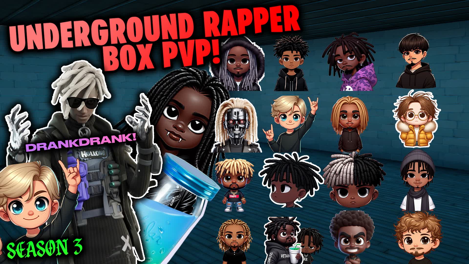 Underground Rapper Box Fights! — Fortnite Creative map