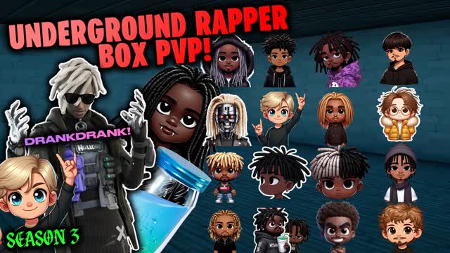 Underground Rapper Box Fights! — Fortnite Creative map cover art