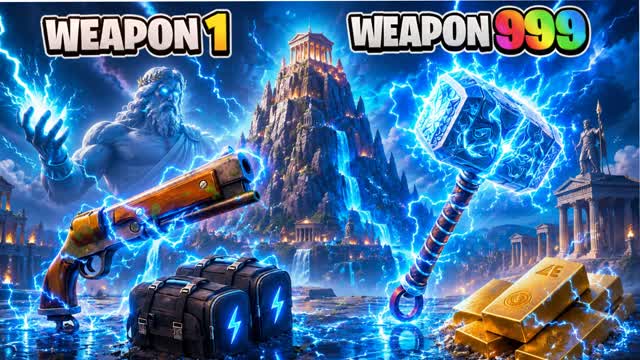 😶‍🌫️ ZEUS⚡GUN GAME 🔫 AMAZING ONE SHOT — Fortnite Creative map cover art
