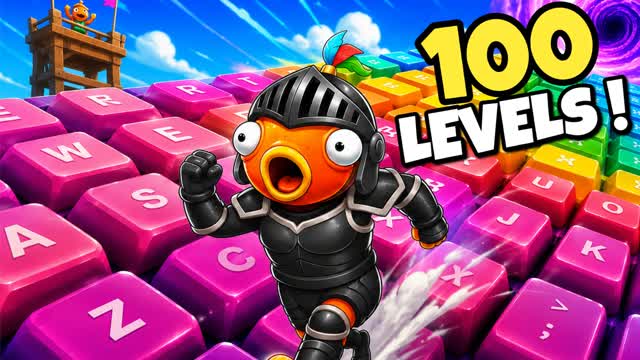 ✨100+ LEVELS KEYBOARD TOWER (ASMR) — Fortnite Creative map