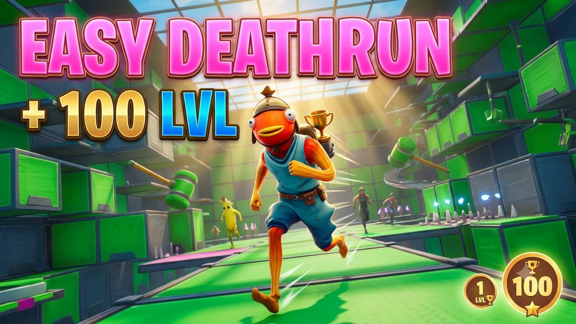 Easy deathrun +100 lvl — Fortnite Creative map