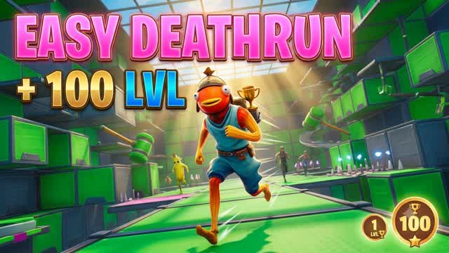 Easy deathrun +100 lvl — Fortnite Creative map cover art