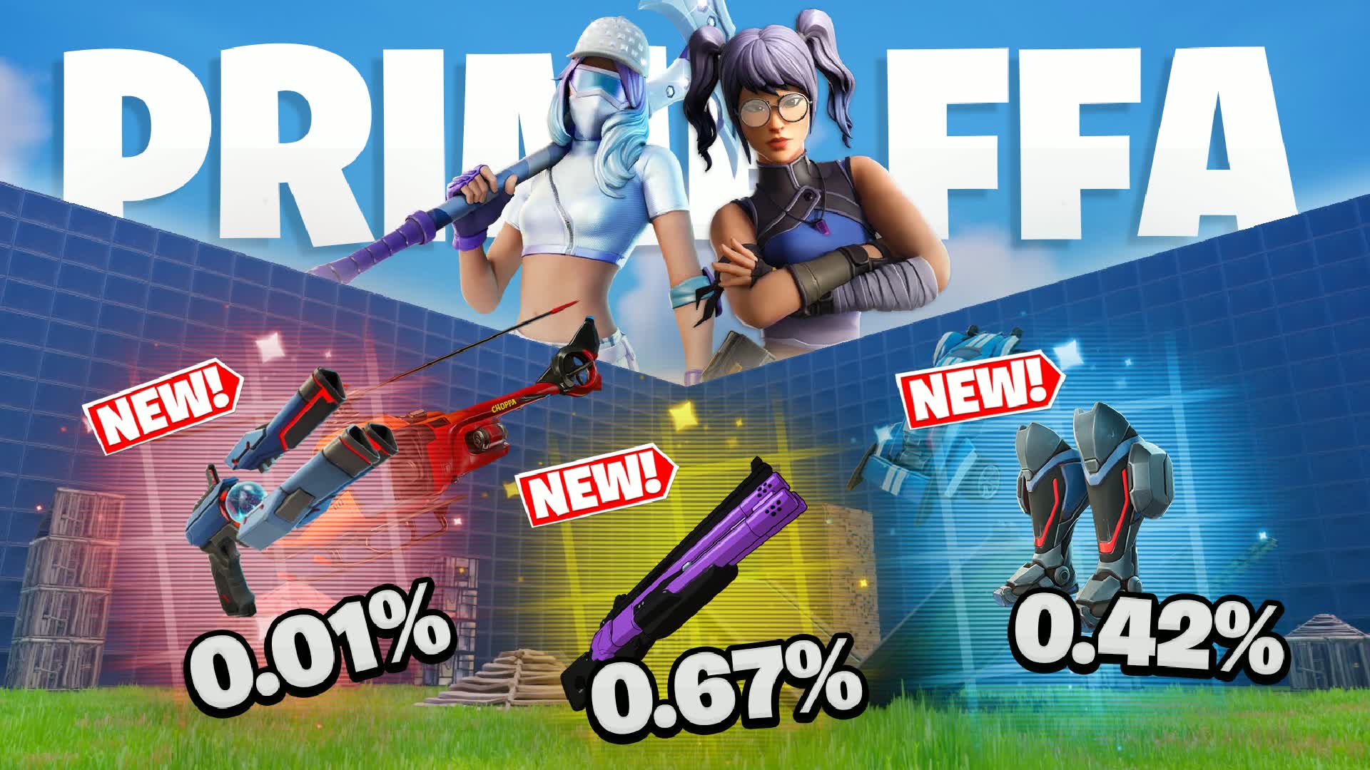 PRIME FFA (ALL GUNS & CARS) — Fortnite Creative map
