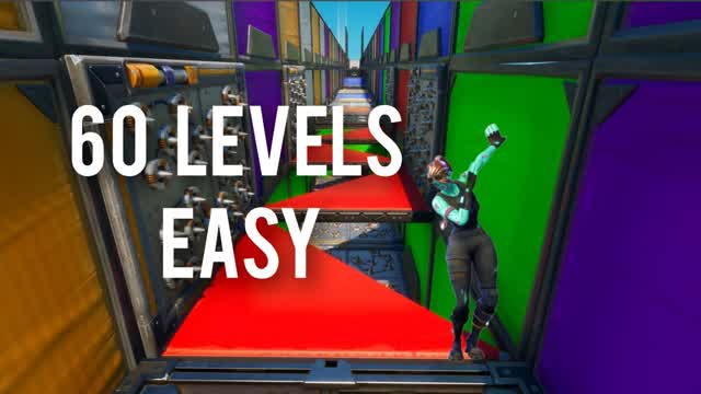 60 LEVEL EASY DEATHRUN🌈 — Fortnite Creative map cover art