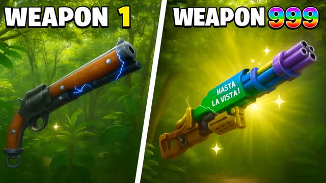 🌟SUPER CRAZY GUN GAME 🔫 ONE SHOT🦸HERO — Fortnite Creative map cover art