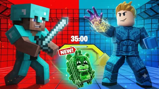 MINECRAFT VS ROBOLOX [HARDCORE] 🔵🔴 — Fortnite Creative map