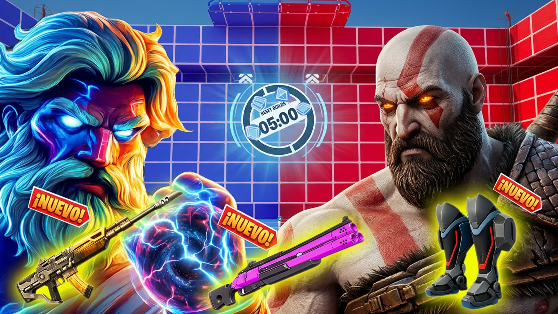 GOD WAR FFA - NEW WEAPONS 🔵🔴 — Fortnite Creative map