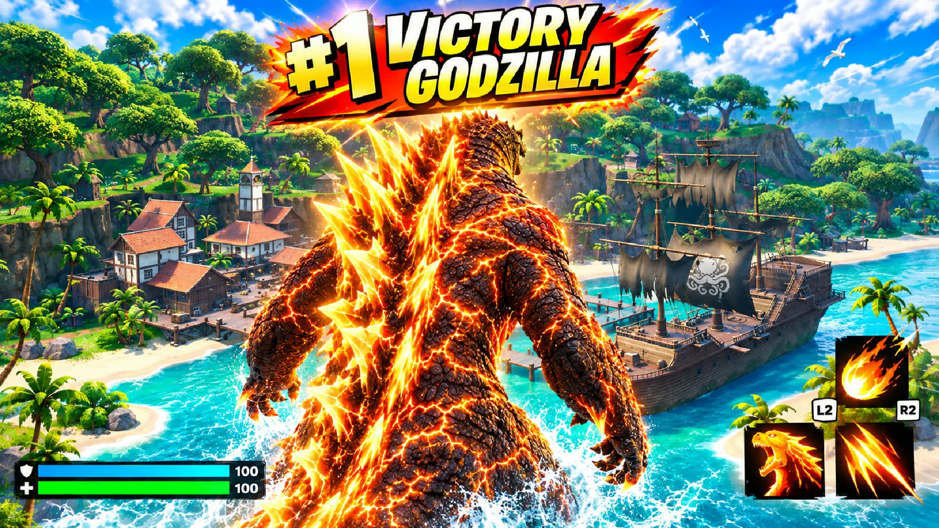 GODZILLA BRAINROT BOSS BATTLE — Fortnite Creative map