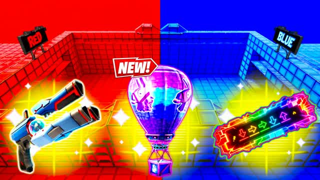 RED VS BLUE INTENSE BATTLE CORE 🔵🔴 — Fortnite Creative map cover art