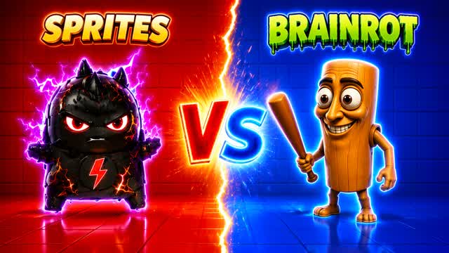 SPRITES VS BRAINROTS 🔴🔵 RVB — Fortnite Creative map cover art