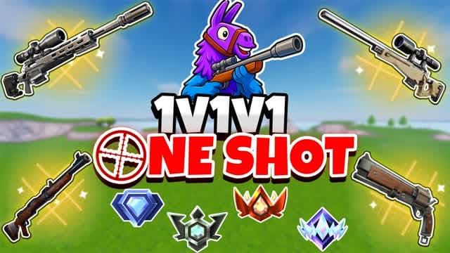 1V1V1 ONE SHOT Realistics Free for All — Fortnite Creative map cover art
