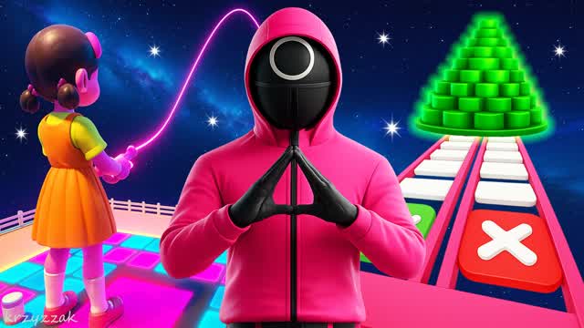⭐ JUMP ROPE ➰ GLASS BRIDGE ⭐- SQUID OBBY — Fortnite Creative map cover art