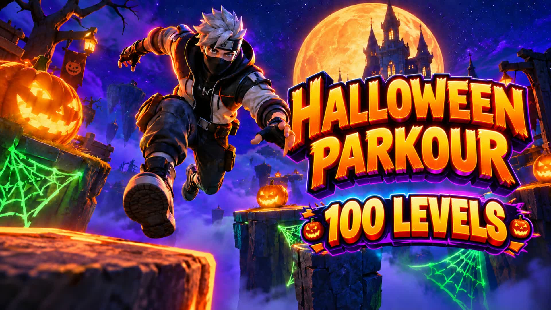 🎃 HALLOWEEN PARKOUR • 100 LEVELS — Fortnite Creative map