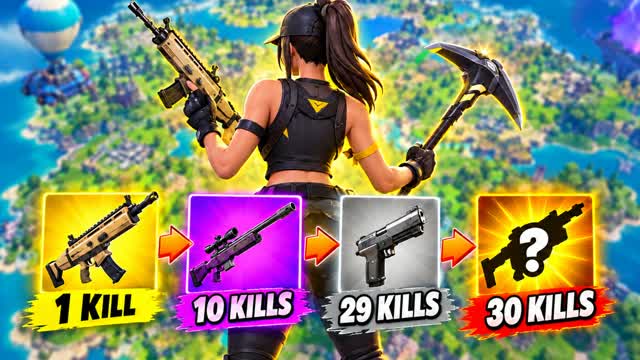 GUN GAME ARENA ⭐ 30 KILLS TO WIN ⭐ — Fortnite Creative map