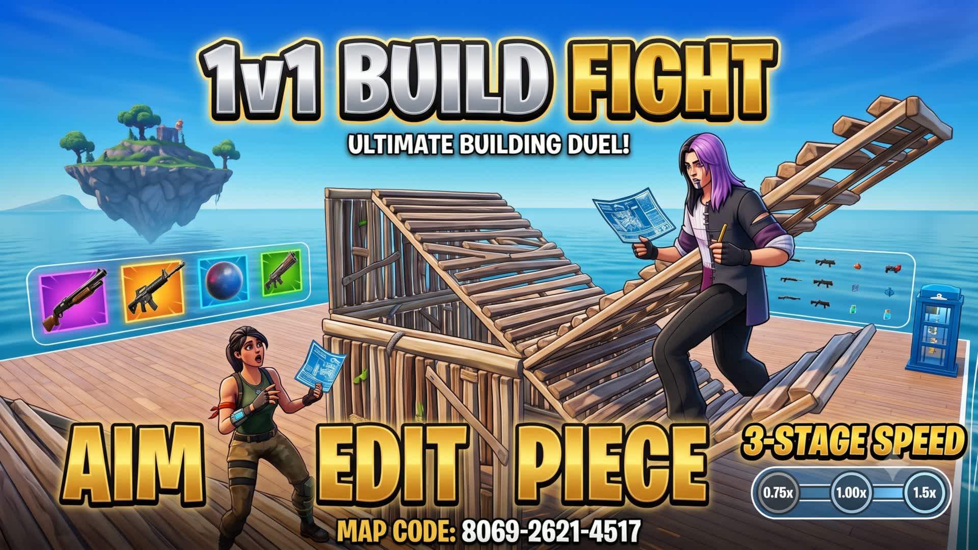 1v1 Build Fight 1v1 — Fortnite Creative map