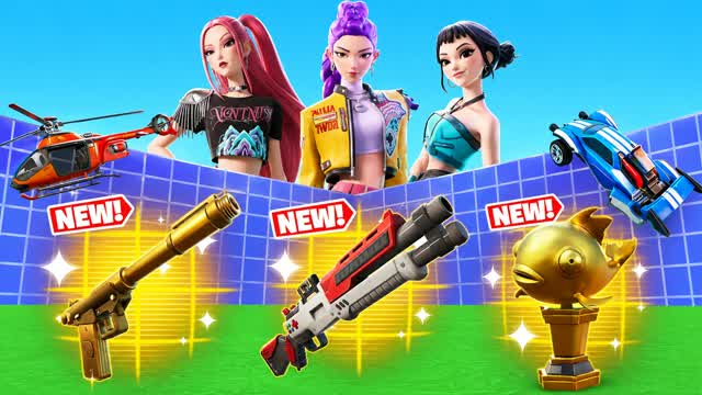 MEGA UNC NEW COMBAT-KPOP ALL GUN & RIDE — Fortnite Creative map cover art