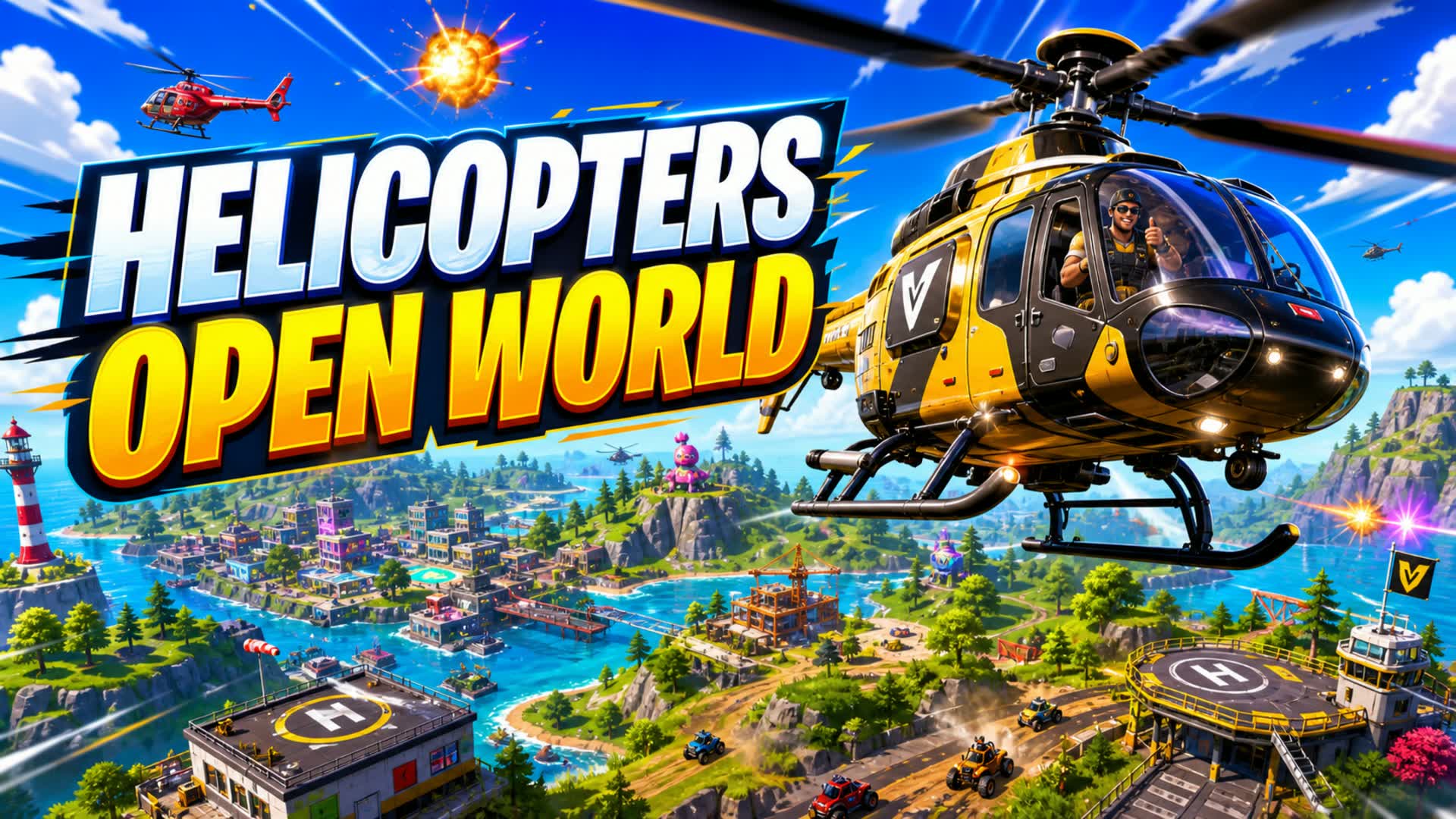 Helicopters Open World — Fortnite Creative map