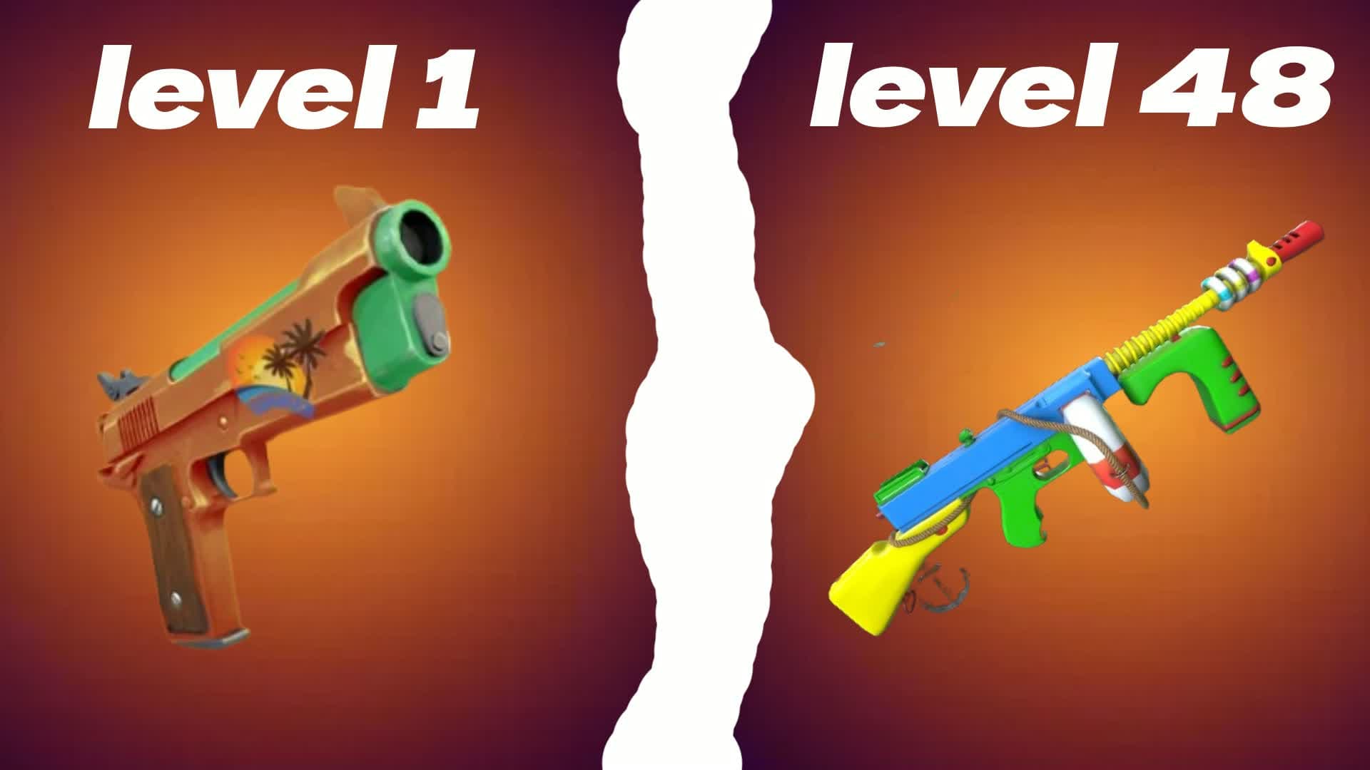 🔫 ☀️ Level 1 to 100 SUMMER Gun Game — Fortnite Creative map
