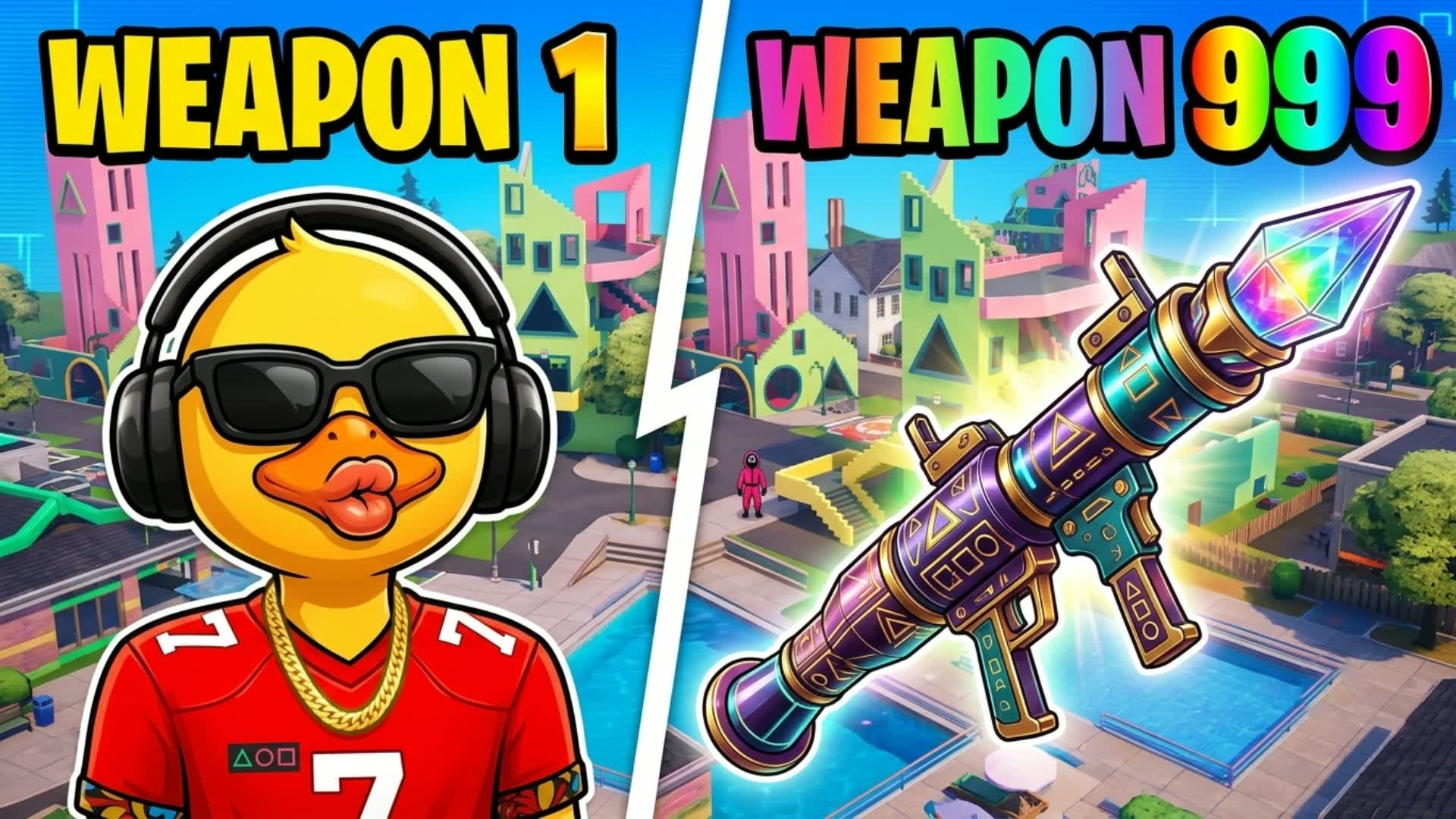 ♾️ SQUID GUN GAME 🦑 ONE SHOT — Fortnite Creative map