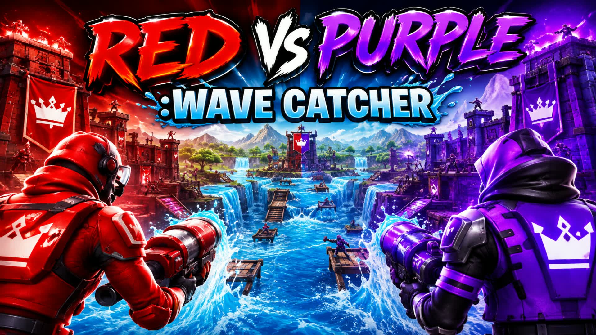 red vs blue wave catcher — Fortnite Creative map