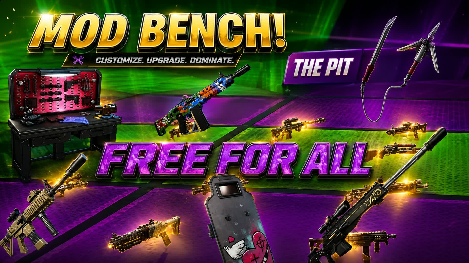 MOD Bench THE PIT FREE FOR ALL — Fortnite Creative map