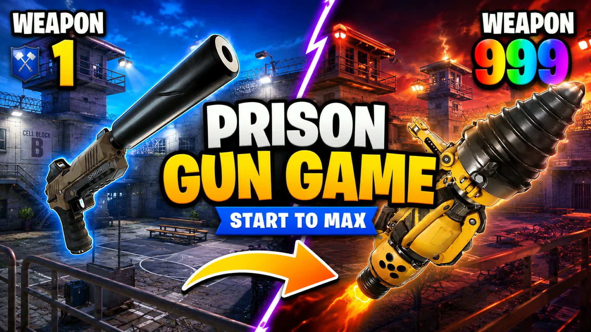 Prison Gun Game — Fortnite Creative map