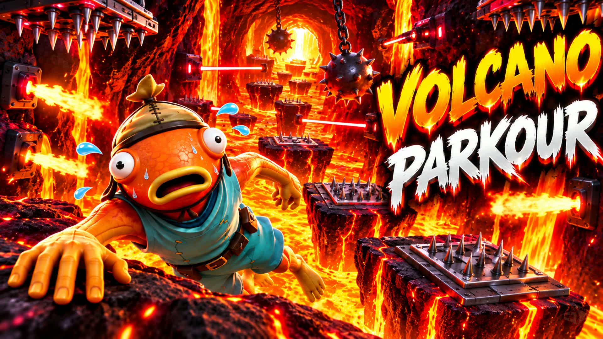 🔥🔥Escape the Volcano Hard Parkour 🌋🌋 — Fortnite Creative map