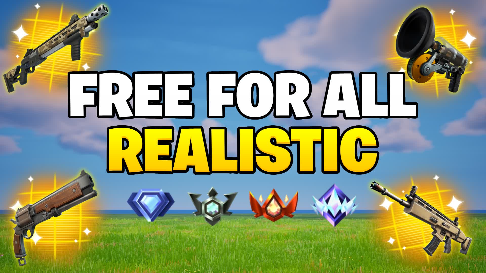 FREE FOR ALL REALISTIC [1v1v1] — Fortnite Creative map