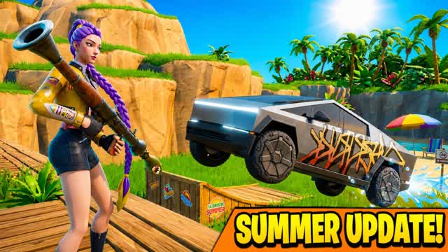 SUMMER ROCKET VS CARS — Fortnite Creative map