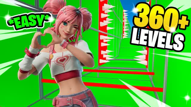 EASY DEATHRUN PARKOUR 360+ — Fortnite Creative map cover art