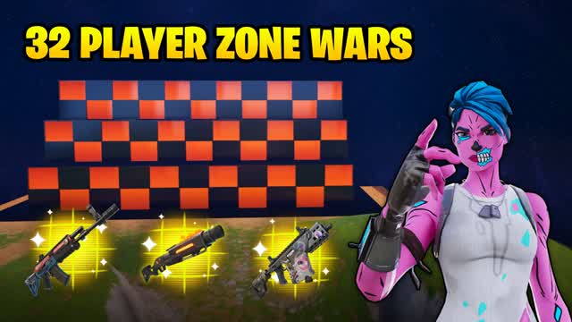 🎯 CLUTCH 32 PLAYER ZONE WARS 🌀 — Fortnite Creative map cover art