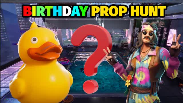 BIRTHDAY PROP HUNT — Fortnite Creative map cover art