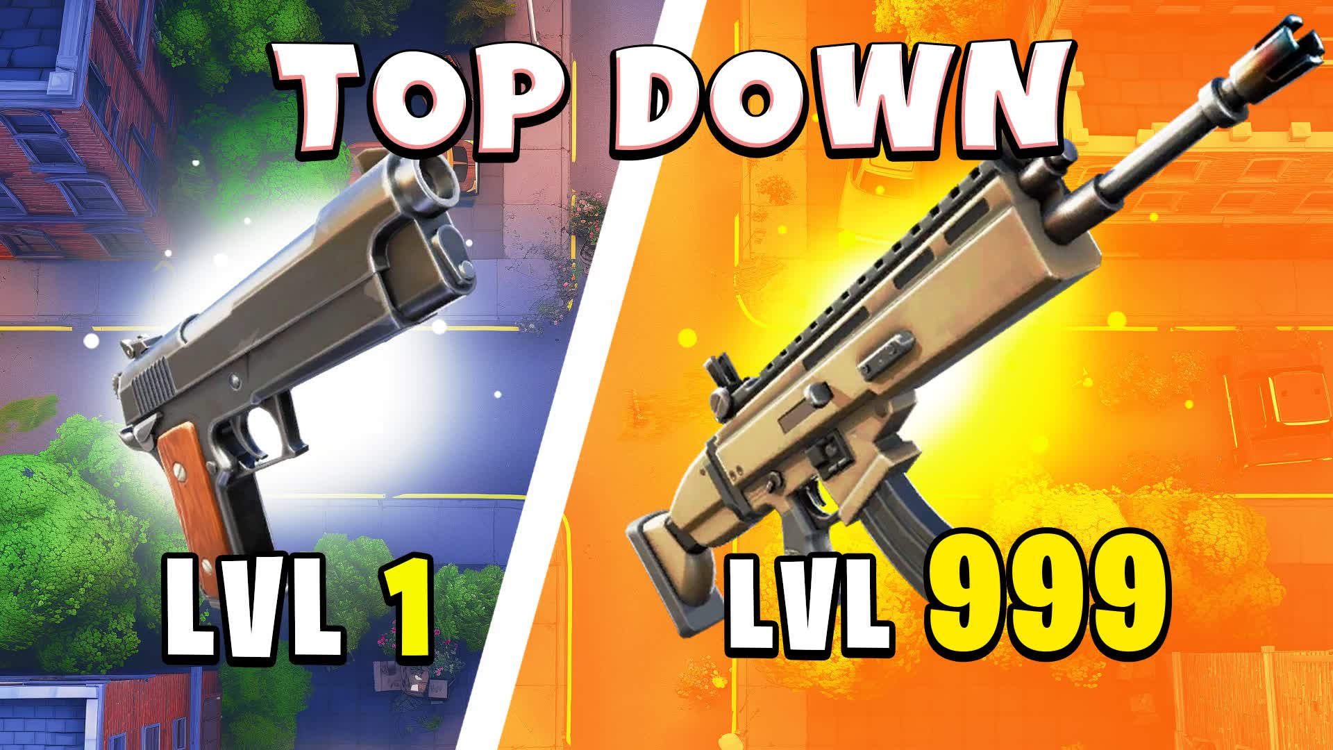 🎯TOP DOWN GUN GAME — Fortnite Creative map