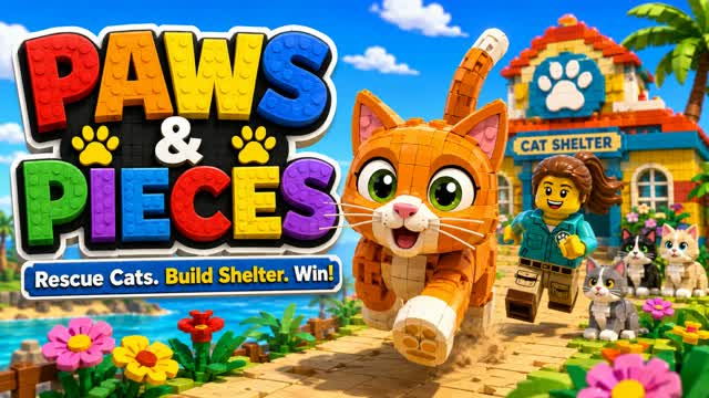 Paws & Pieces: Cat Rescue Race — Fortnite Creative map cover art