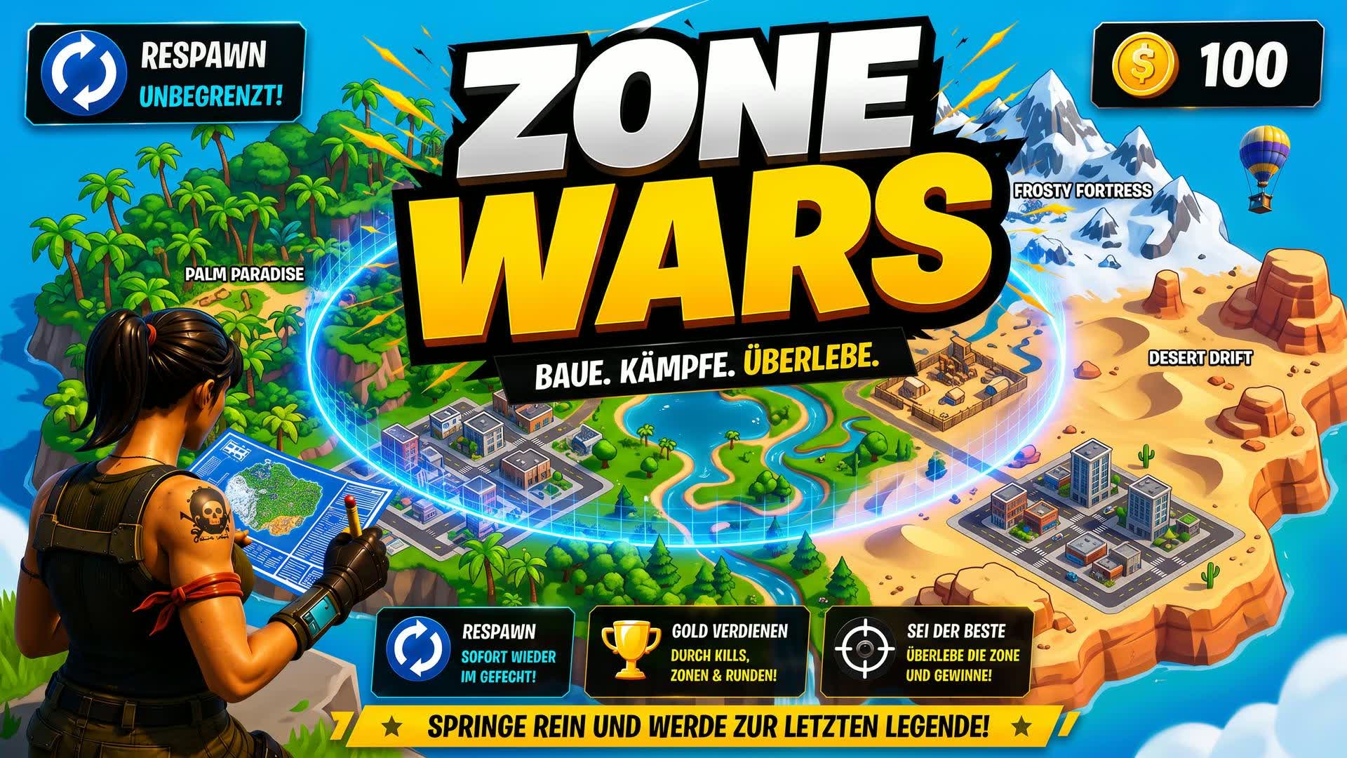 💥ULTIMATE ZONE WARS RESPAWN INFINITE♾️ — Fortnite Creative map