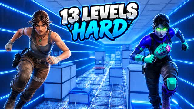 13 Level Hard Parkour — Fortnite Creative map cover art