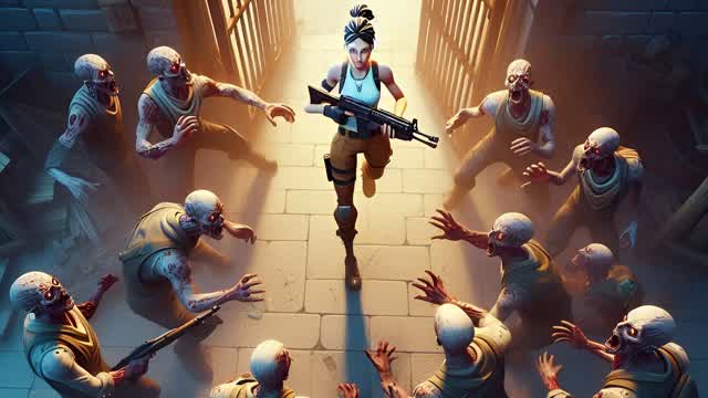 Zombie Survival UNDERGROUND — Fortnite Creative map cover art