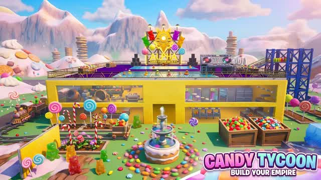 CANDY RUSH TYCOON 🍬 CANDY FACTORY — Fortnite Creative map cover art