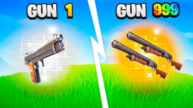 PRIME GUN GAME 🎯 ONE SHOT — Fortnite Creative map cover art